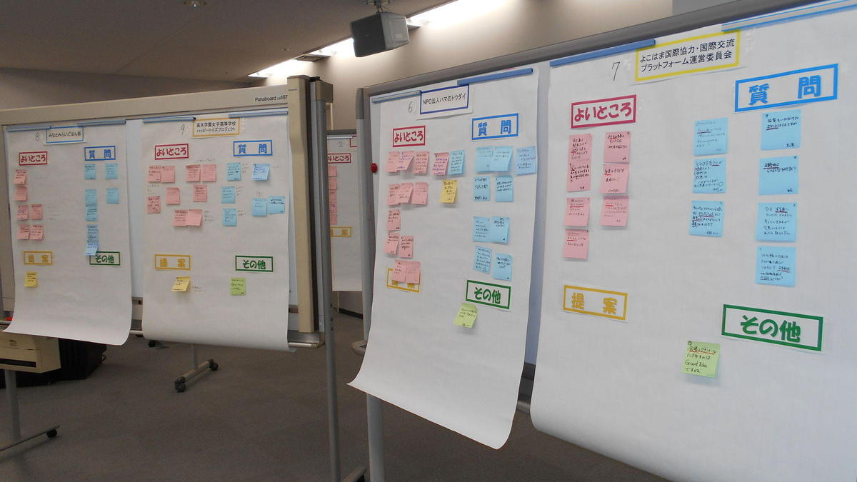 エリアマネジメント助成活動実績報告会で、H27年度の活動を報告の写真